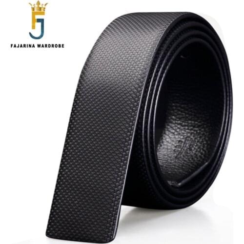 FAJARINA Mens Fashion Quality Pure Cow Skin Genuine Leather Belt Men Cowhide Smooth Style 3.3cm Belts without Buckle 2019 LUBT03