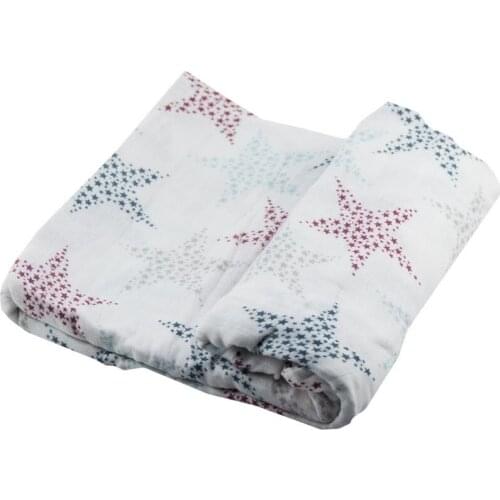 Softer Two-layer Bamboo Muslin Swaddle Multi-functional Blanket 120*120cm