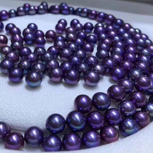Real Natural Edison Pearls, Loose Freshwater Dyed Purple Color Pearls, 8-10MM Big Size Round Pearls, 30PCS/LOT