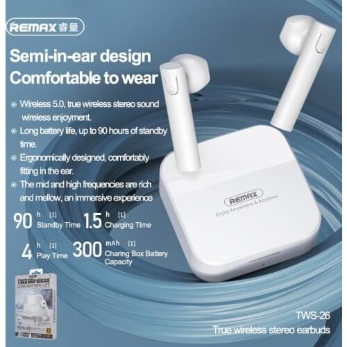 Earphone TWS-26 Bluetooth Earphones True Wireless Headphones 5.0 TWS in-Ear Earbuds IPX5 Waterproof Mini Headset