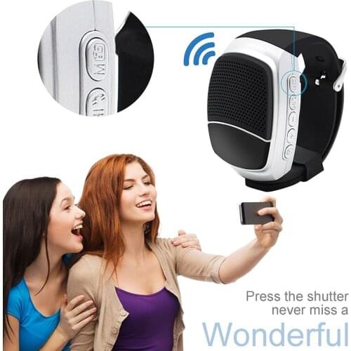 Newest Sports Bluetooth Speaker Hands-free Call TF Card Playing FM Radio Self-timer Wireless Speakers Smart Watch Time Display