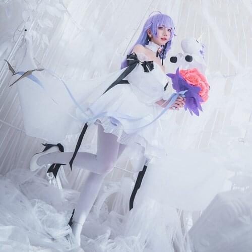 2020 New Azur Lane HMS Unicorn Cosplay Costume San Diego Pledge White Wedding Dress Halloween Party Props Costumes Accessories