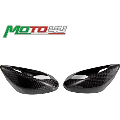 New For Ducati Panigale V4 Real Carbon Fiber Mirror Cover Protection 1 Pair Left&Right Gloss Plain Weave 100% Carbon