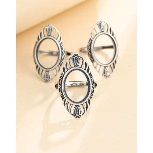 12*16mm 925 STERLING SILVER Women Semi Mount Bases Blanks base blank Pad ring Setting wedding jewelry findings diy A5974