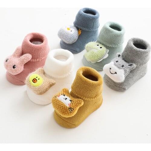 Thick Terry Baby Socks Toddler Socks Doll Cartoon Animal Anti-slip Newborn Socks Children Floor Socks Keep Warm Infants Socks