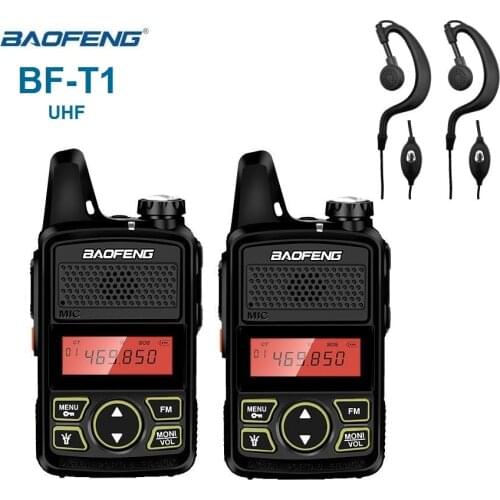 1/2/3/4/5PCS BAOFENG BF-T1 Mini Walkie Talkie for Kids UHF CB Radio Station BAOFENG T1 Amateur Radio with Headsets Transceiver