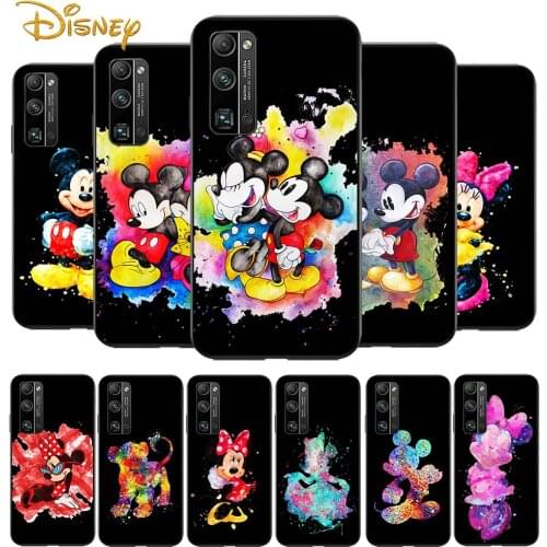 Color Disney Mickey Mouse for Huawei Honor V30 20 Pro X10 9S 9A 9C 9X 8X 10 9 Lite 8 7 Pro Silicone Soft Black Phone Case