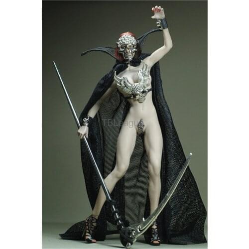 Tbleague 1/6 Scale Venetica Black Bag Cape with Metal Skull Mask Corset T-back Clothing Set for 12in Action Figure Toy