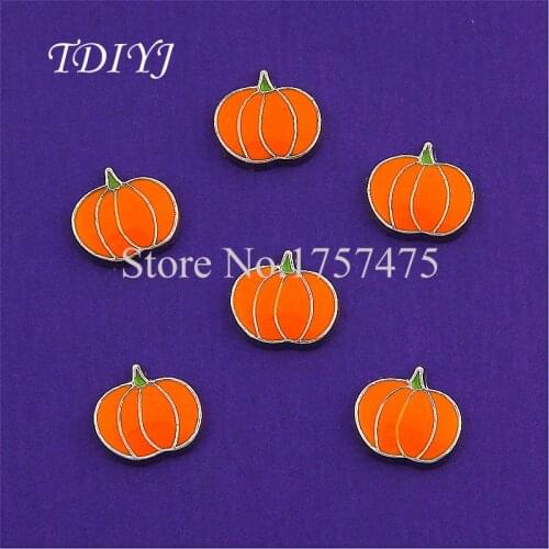 TDIYJ 20pcs Newest 7mm Halloween Pumpkin Floating Charms for Glass Locket as Gifts for Friends