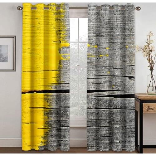3D Printing Personalized Double-sided Color Pattern Bedroom Living Room Shade Custom Curtain Suit Bedroom with Hook Accessories