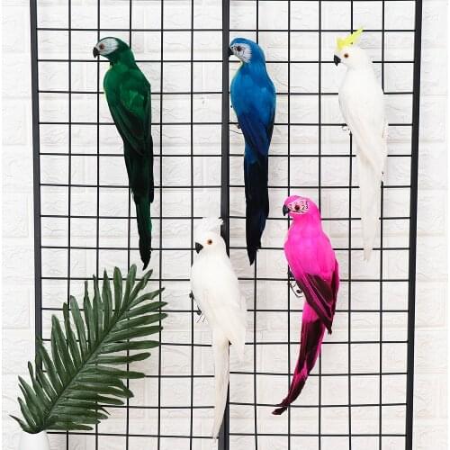 1pc 25/35cm Handmade Simulation Parrot Creative Feather Lawn Figurine Ornament Animal Bird Garden Bird Prop Decoration Miniature