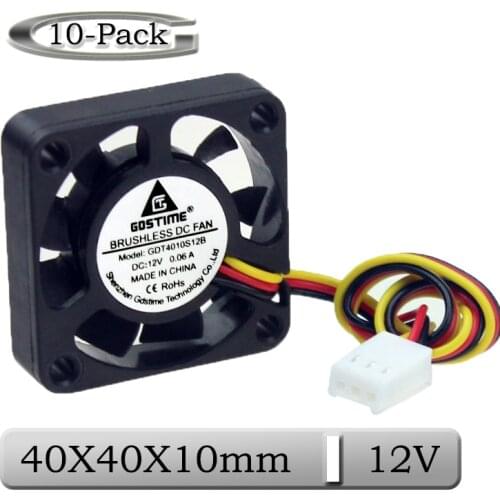 10 Pcs/Lot Gdstime 12V 40x40x10mm 4010 9 Blades 3Pin FG Function Brushless DC Cooling Fan 40mm 40mmx10mm 4cm 3D Printer Cooler