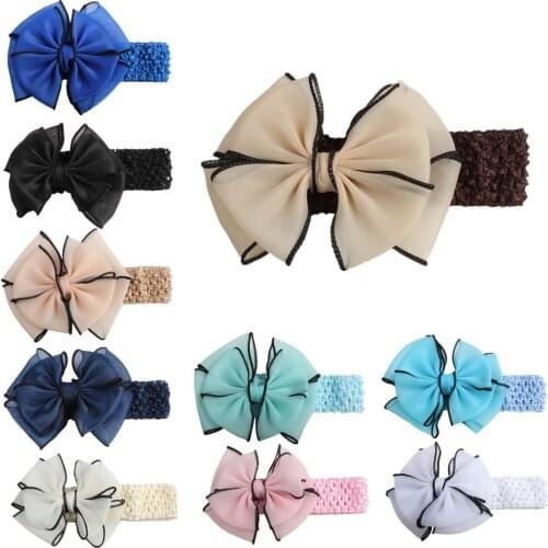 10pcs Girls Wave Headbands Cotton Bowknot Hair Accessories kids Hair Band bandage accessory girl Pince bows cheveux Headwear