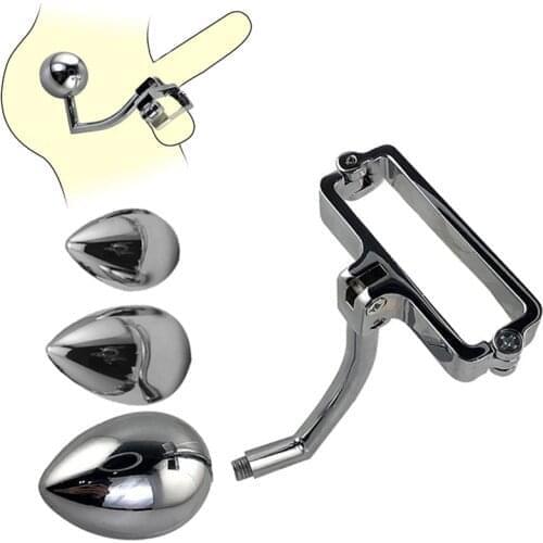 2021 Metal Anal Beads Butt Plugs Penis Cock Lock Ring Male Chastity Scrotum Pendant Stretchers Testis Weight Restraint Bandage