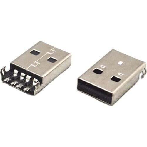 50PCS USB 2.0 MALE SOCKET TYPE A , 4PIN , BLACK , 180 DEGREE, SINK A/M SMT connector ,PLUG, JACK Free shipping