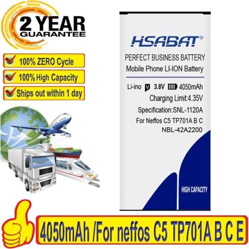 100% Original HSABAT 4050mAh NBL-42A2200 Battery For neffos C5 TP701A B C E