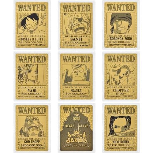 Anime One Piece Gold Leaf Playbill Naval Reward Order Luffy One Piece