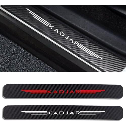 Auto Stickers Door Threshold Vinyl Protector For Renault KADJAR Car Door Sill Scuff Plate Guard Carbon Fiber Decor Accessories
