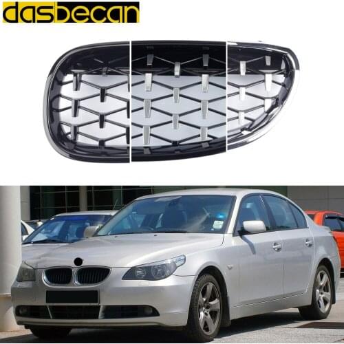 Car Sport Racing Grill Auto Hood Kidney Grilles for BMW 5 Series E60 2004-2010 Front Bumper Grille Diamond Style Accessories