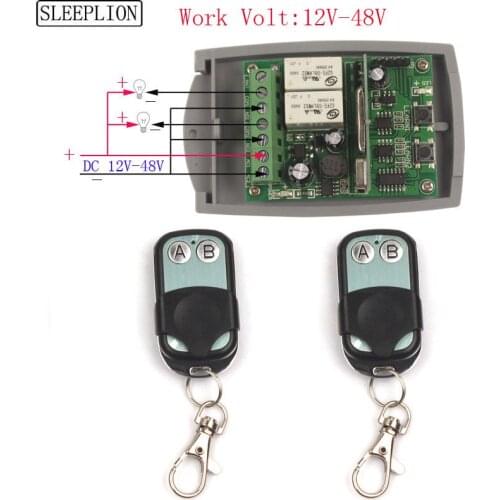 Sleeplion 36V 12-48V 2CH RF Wireless Remote Control System Teleswitch 1/2/3 Transmitter Receiver Gate Door Remote 12V 24V ON OFF