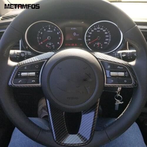 For Kia Forte k3 2019 2020 2021 Carbon Fiber Steering Wheel Cover Molding Trim Decoration Frame Interior Accessories Car Styling