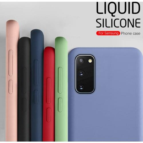 Colorful Liquid Silicone Case For Samsung Galaxy S20 FE 5G S20fe S21 S 20 21 Ultra Plus Fan Edition Shockproof Phone Cover Coque