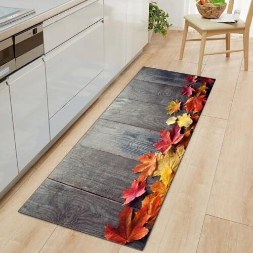 Wood Grain Pattern Floor Mat Geometric Modern Non-Slip Wrinkle-Resistant Kitchen Carpet Mat For Living Room Hallway Rugs