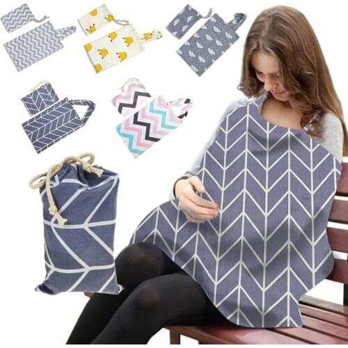 Breathable Mother Breastfeeding Cover Cotton Muslin Baby Feeding Shawl Pad Outdoor Maternity Nursing Cape Apron