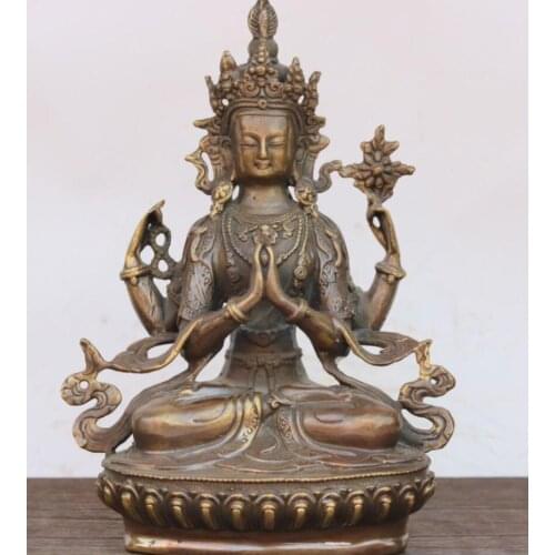 China brass white degree mother Buddha crafts statue