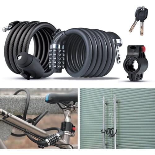 1.2M 1.8M Anti-Theft Bicycle Code Lock Steel Cable Lock Wire Lock Safety Bicycle Lock Quality Mtb Road Bicycle Accessories