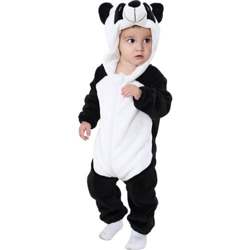 Infant Romper ,Panda Onesies For Baby Boy Sleepwear,Flannel Toddler Animal Pajamas Kigurumi ,Cosplay Costume One-Piece Pijamas