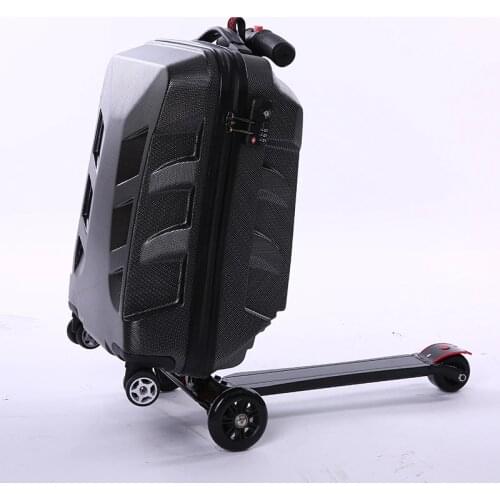 Creative Scooter Rolling Luggage Casters Wheels Suitcase Trolley Men Travel Duffle Aluminum Carry On
