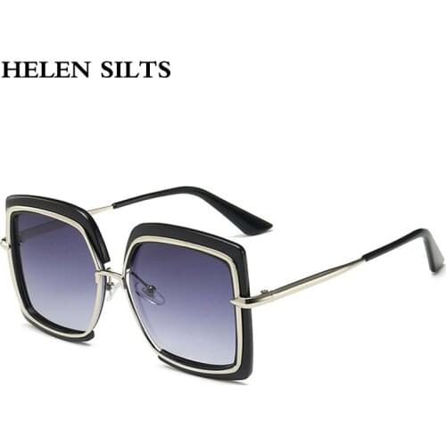 Fashion Square Sunglasses Women New Oversized Mirror Alloy Sunglasses Men Vintage Shades Glasses Trend Unique Female Eyewear H66