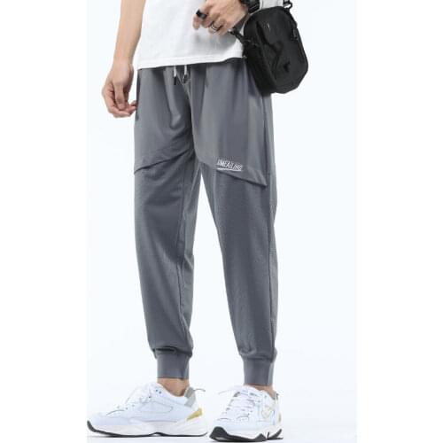 2020 Men Harem Pants Summer Mens Black Waterproof Streetwear Loose Casual Quick Dry Trousers Male Bottom Cold Feeling