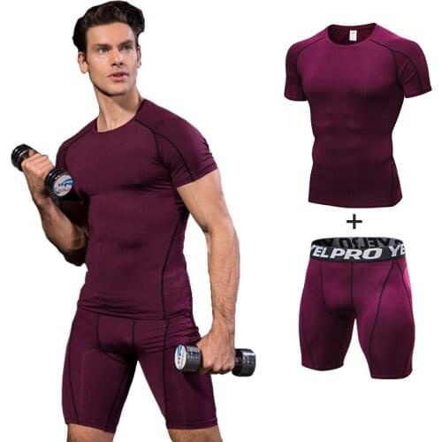 Mens Tracksuit Sportswear Man 2 Piece Jogging Suits For Running Jogging Man Tracksuit Compression Clothing Mens Sports Suit Gym