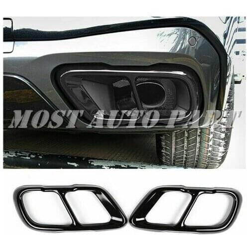 V8 Look Stainless Steel Exhaust Muffler Tail Pipe Cover Trim For BMW X5 G05 X7 G07 2019-2020 Car Accessories Car Styling