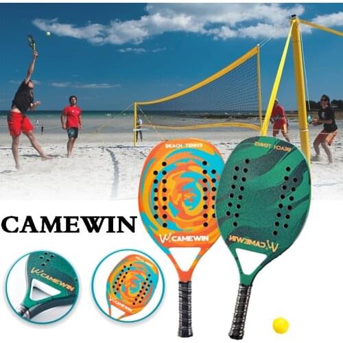 2021 CAMEWIN New Adult Professional Full Carbon Beach Tennis Paddle Pickle Racket Soft EVA Face With Bag Unisex Equipment