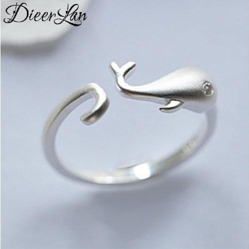 Personality Boho Silver Color Fish Rings for Women Jewelry Retro Big Antique Rings Girls Christmas Gifts