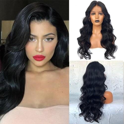 Lace Front Wig Long Body Wave Wig For Black Women Long Synthetic Body Wave Wigs Natural Hairline Heat Resistant 13X6 T Lace Wig