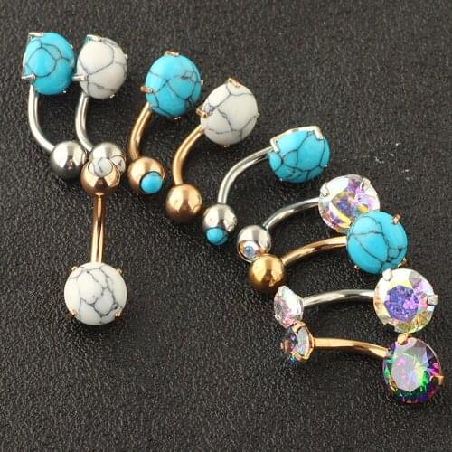 JUNLOPWY 14G Stainless Steel Belly Button Rings Navel Barbell Piercing Nombril Cartilage Earring Body Jewelry for Women 20/50pcs