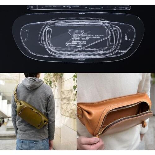 1set DIY Clear Acrylic Handmade Shoulder Bag Waist Pack Leather Template Leathercraft Cutting 38*17.5*5cm