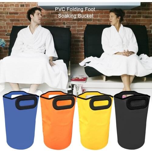 PVC Folding Foot Bath Bucket High Temperature Resistance Portable Foot Soak Basin Tub For Indoor Outdoor Travel Camping 35a