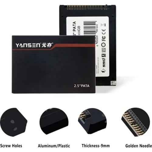 Kingspec Yuancun 2.5" SSD PATA Series 44pin 16GB 32GB 64GB 128GB 4C MLC Flash Internal Solid State Drive IDE for Laptop Desktop
