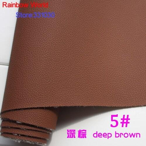5# deep brown Micro Lychee Pattren high quality 1.2mm thick PU Leather fabric for DIY cars table bags bed material (140*50cm)