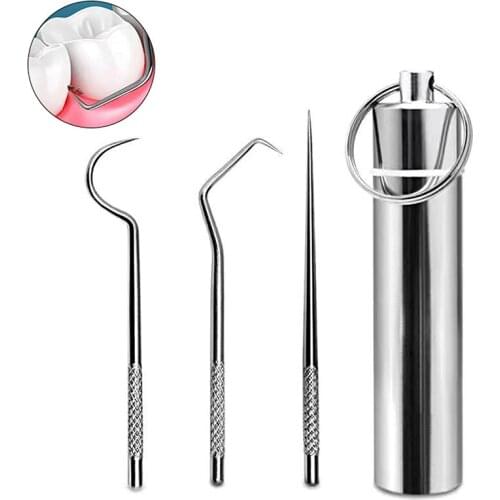 Outdoor Tooth Pick Tools Outdoor Portable Toothpick Set Stainless Steel Toothpick And Toothpick Holder Portable Rust-resistance