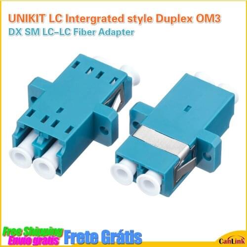 UNIKIT LC Intergrated style Duplex OM3 DX SM LC-LC Fiber Adapter Connector Duplex LC UPC Flange Connector FTTH Optic Adapter
