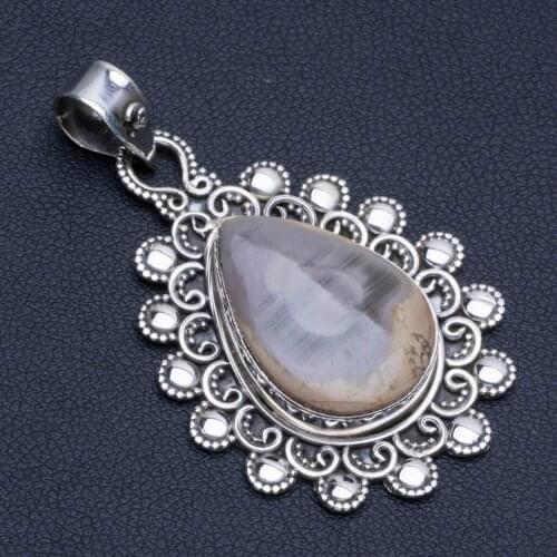 Natural Imperial Jasper Punk Style 925 Sterling Silver Pendant 2" R0448