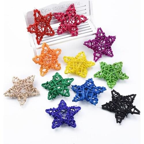 5PCS Rattan Star Rattan Ornament Rattan Decoration For Christmas Bithday Party Decoration Home DIY Decor