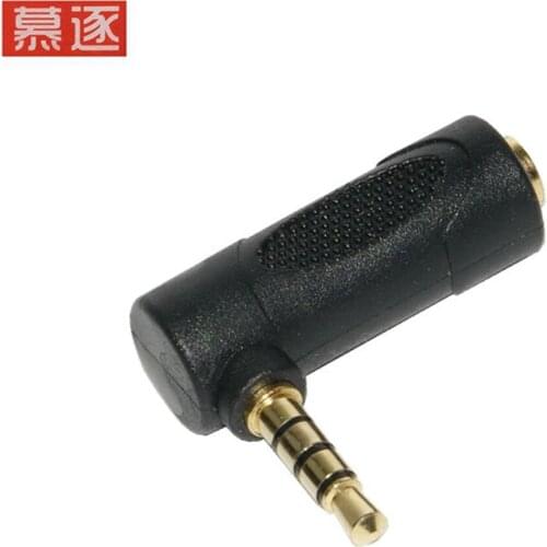 1Pcs Copper 3.5mm 4Pole 90 Degree Right Angle Male to 3.5mm 4Pole Female Audio Stereo Plug L Shape Jack Adapter Connector