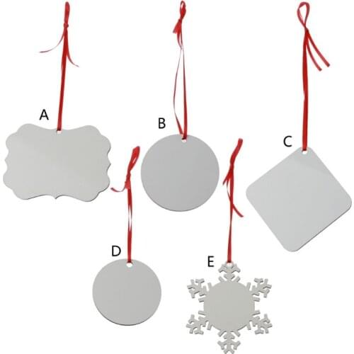 10Pcs DIY Sublimation Blank Pendants MDF Board Personalized Sublimation Pendant Blank Christmas Valentines Day Ornament